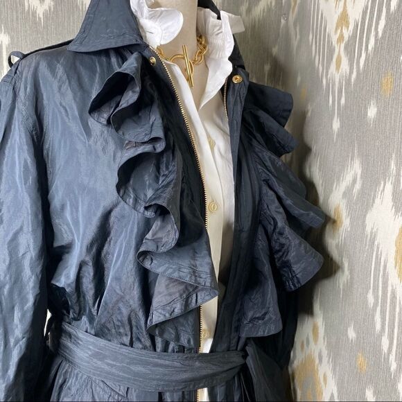 Ralph Lauren Black Label Jackets & Blazers - Ralph Lauren Black Luster Ruffled Nylon Windbreaker Jacket